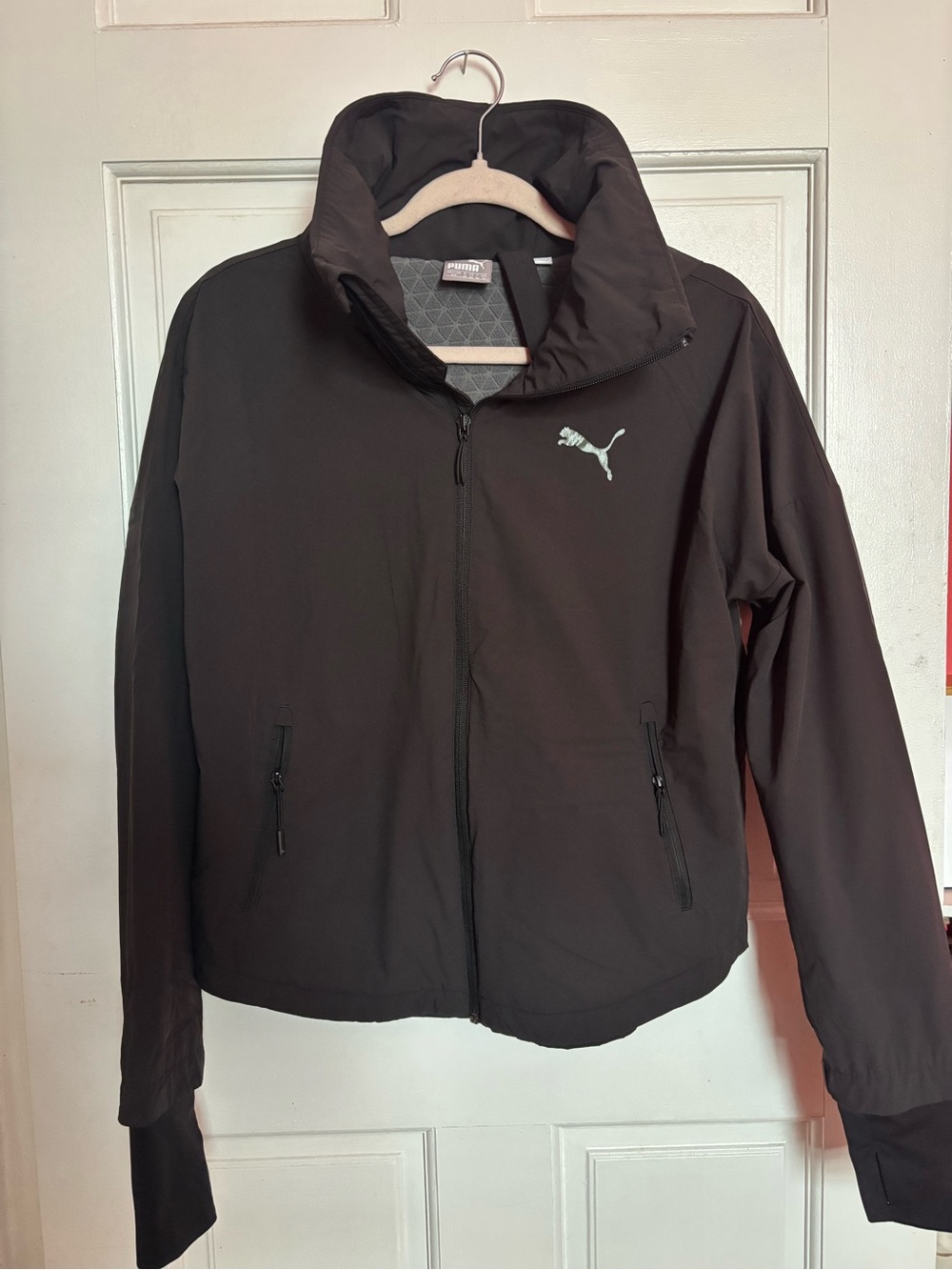 Puma Women’s Black Full-Zip Jacket with High Collar
